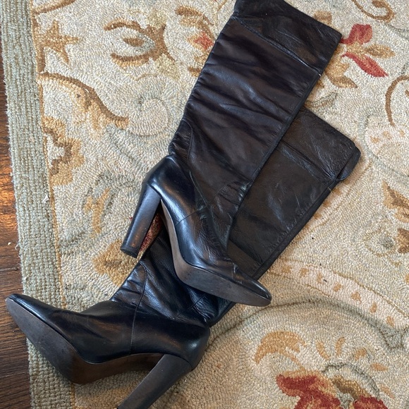 STEVEN BLACK LEATHER OVER THE KNEE - Picture 2 of 2